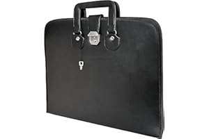 THE MASONIC COLLECTION Freemasons Provincial - Funda blanda con diseño de maletín - Fabricado con piel sintética - Resistente al agua - Accesorio de regalo para hombre, Black, 48.5cm x 42.5cm x 2cm