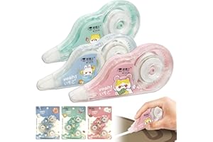 JORMFTTE 3 Pcs Correction Tape, 18m x 5mm Pocket Correction Tape, Plastic Correction Tape Roller, Random Colors, Easy Change Roller Correction Tape for School Office Home (Blue Green or Pink)