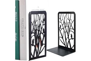 GOSLYLY Serre Livres Original Cale Livre Etagere Métal Presse Livre-1 Paire Serré-Livre Bloc Livre Noir bookends Bloque Livre pour Bureau École à Domicile (Oiseau)