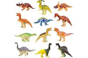 DIELOVEHUA 12 Stück Mini Dinosaurier Figuren, Dinosaurier Figuren Spielzeug, Kleine Dinosaurier Figuren, Dinosaurier Spielzeug Set, Dinosaurier Spielzeug, für Jungen Mädchen Kindergeburtstag, Party Deko
