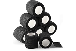 Emalla Cubierta de Agarre de Tatuaje - 8 Piezas Cinta Cohesiva Desechable Adhesiva para Deportes y Accesorios (2 Pulgadas x 5 Yardas)