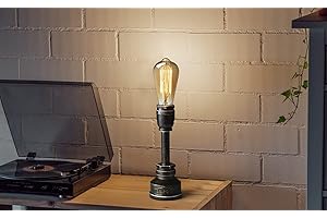JINYU Vintage American Village Style Desk Light Creative Table Lamp Alloy Metal Water Pipe Table Night Lights, Bedside Desk Lamps, Industrial Steampunk Retro Base E27 Holder Fitting Lighting Fixture