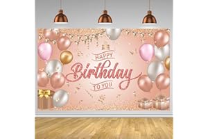 OSDUE Happy Birthday Banners Decoration Background, Personalised Birthday Banners for Girls, Birthday Party Decorations Backdrop, Essential Decoration for Birthday Party