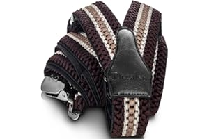 Decalen Bretelles Homme Larges Réglable Élastique Extra Fort 3 Clips en forme Y