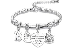 XUANPAI 16th Birthday Gifts Girls Bracelet - Sweet 16 Gifts for Girls Birthday Presents for Her Adjustable Charm Bracelet Jewellery Gift for Daughter Granddaughter Sister Friend Teen Girl 13th 18th 21st