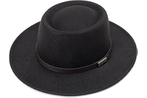 DRESHOW Chapeau Fedora à Large Bord pour Femme Avec Boucle de Ceinture Rétro Panama Floppy Hat