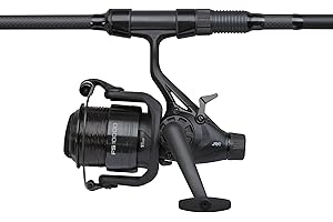 JRC Specimen Combo, Defender Rod & Reel Combos, Coarse and Match Fishing, Lake Fish, Freshwater Angler, Carp, Pre Spooled with Line, Black, 10000 Reel