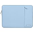 MOSISO Laptop Sleeve Bag Compatible with 13-13.3 inch MacBook Pro, MacBook Air, Notebook Computer, Water Repellent Polyester Vertical Protective Case with Pocket, Airy Blue