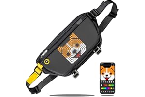 Divoom Pixoo Pixel Art Sling Bag with App Controlled 16X16 LED Screen,Waterproof Lightweight Casual Daypack Chest Crossbody Shoulder for Men Women Outdoor Sport Hiking, Cycling, Traveling
