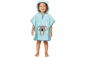 LAYNENBURG Premium poncho de baño niños con capucha - 100% algodón - OEKO TEX - bebé niños niñas toalla poncho