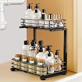 Organisateur Sous évier 2 étages Avec Crochets Et Vasques Suspendues – NINGESHOP – Noir