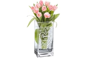 Casa Vivente Vaso in Vetro con Incisione per la Nonna, Sei la Migliore, Motivo Cuore di Fiori, Accessori Decorativi Casa, Idea Regalo Festa della Mamma