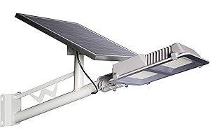 ELEDCO Farola Solar 100W, Foco LED, Panel Solar Orientable, Control Remoto, Sensor de Movimiento