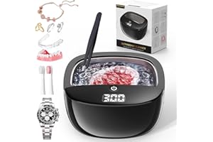 BEKOMIYA Wireless Ultrasonic Cleaner for Dentures,Retainer,Aligner,Mouthguard, Whitening Trays and Jewelry, 42kHz Ultrasonic Retainer Cleaner Machine, 130ML Rechargeable Portable Retainer at-Home or Travel Use