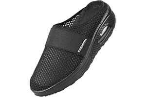 Sandales Femme Compensées été Mesh Mailles Chaussures de Fitness Baskets Mode Compensées Mary Janes pour Femme Espadrilles Chaussures de Sport Eté Respirant Mules