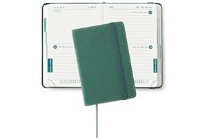 BEZEND Mini Agenda Bi-Giornaliera 2025 Tascabile 2 Giorni per Pagina - Agenda Settimanale 2025 Piccola 1 Settimana su 4 pagine - Copertina Rigida in Pelle PU, A7 12 x 8 cm, Natale Verde