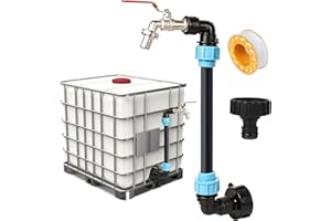 OAHAO IBC 3/4" Schwanenhals Auslaufhahn, IBC Tank S60x6 Absperrhahn mit Adapter – Perfekt für Gießkannenbefüllung, Regenwassertank, Wasserfass & IBC Container Zubehör