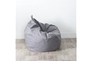 CHICKWING Copertura per Poltrona a Sacco, Chickw11 Pouf Portaoggetti per Bambini e Adulti, per Interni e Esterni, Senza Imbottitura, Sedia da Gaming Sedia da Giardino (Grigio,110x120cm)