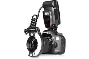Meike MK-14EXT-C E-TTL Makro Ring Lite Blitz mit LED AF Assist Lampe für Canon Kameras 5D Mark II 6D 7D 50D 60D 70D 550D 600D 650D 700D