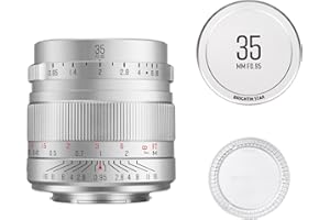 BRIGHTIN STAR 35 mm F0.95 APS-C Manueller Fokus Prime Objektiv für Fujifilm XF-Mount spiegellose Kameras, große Blende, feste Linse, passend für XT5, XT4, XT30, XPRO3/1, XT200, XS10, XA7, XE4, XH1 (Silber)