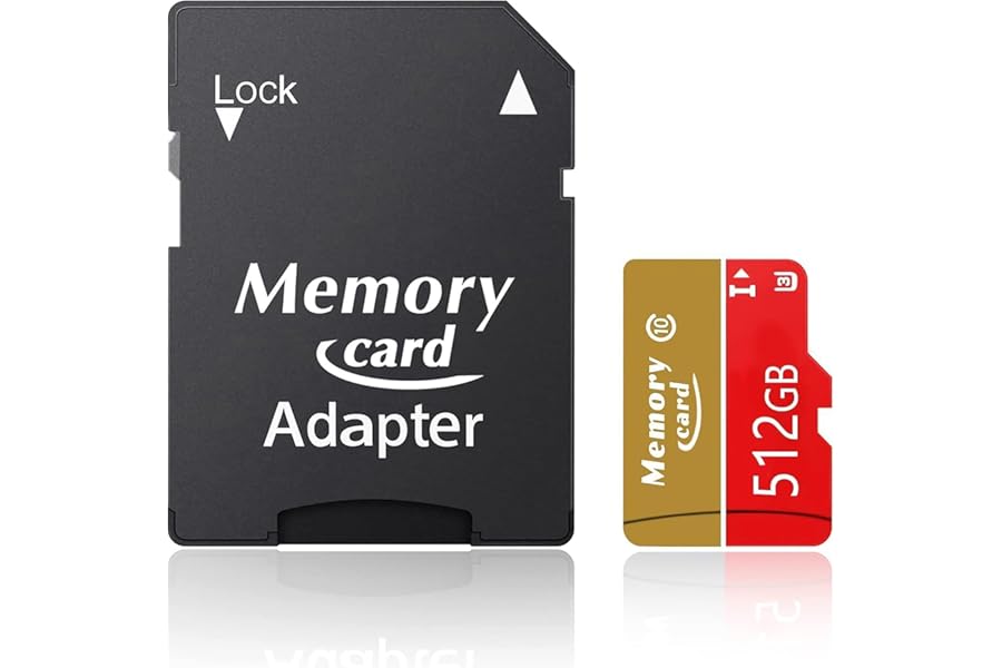 MicroSDXC MicroSD Card 512GB with Adapter,Full HD & 4K UHD Card Class10 U3 High Speed For Camera,Phone,Tachograph,Tablet,and droned MicroSDXC 512GB Memory Card