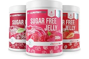 ALLNUTRITION Delicious Line Sugar Free Jelly - Dessert Hypocalorique - Collation sans Gras - Seulement 25 kcal par Portion - Cuisson Adaptée - 1 Paquet x 350 g - Cerise