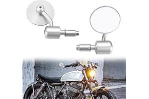 DREAMIZER Rond Rétroviseur de Moto, Rétroviseurs d'Extrémité de Guidon de 7/8" 22mm pour vélo de Rue Dirt Bike Scooter Chopper Cruiser
