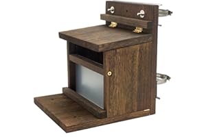 Zeqeey Eichhörnchen Futterhaus aus Holz Futterstation mit großer Kapazität, Fütterungsbehälter mit Montagehalterung, Oberflächenbehandlung