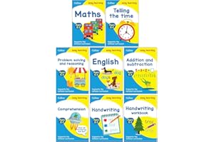 Collins Easy Learning KS1 Ages 5-7 Collection 8 Books Set (Maths, Telling the Time, Problem Solving and Reasoning, English, Addition and Subtraction, Comprehension, Handwriting, Handwriting Workbook)