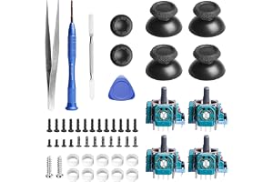 4 stycken halleffektpinnar, ersättning för PS5-kontroller, 3D-analog sensorjoystick modul med 4 stycken tumlock, miniatyrpinn