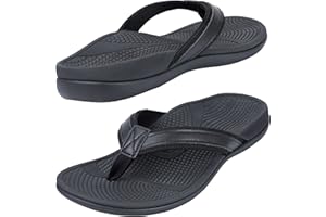 Thearches Men's Flip flops Orthotic Arch Support Toe-Post Sandals, Recovery Supportive Thong Flip flop for Plantar Fasciitis Heel Spur Flat Feet Pain Relief, Non-Slip Comfort Walking Sandal