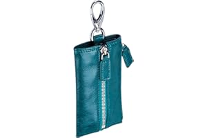 iSuperb Etuis Porte Clés Cuir Porte Clé-Monnaie Pochette Rangement pour Clé Double Usage Porte-Monnaie à Glissière avec 6 Crochet Clé Unisexe 12.3 * 6 * 0.5 cm