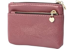Creaher Geldbörse Damen Echtleder Münzbörsen Mini Geldbörse Münzbeutel Klein Mit Reißverschluss Kartenfächer Brieftasche