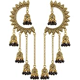 WORLD CRAZE Multicolour long kashmiri jhumka for women chandbali earrings chand baliyan | kashmiri earrings for women | bahub