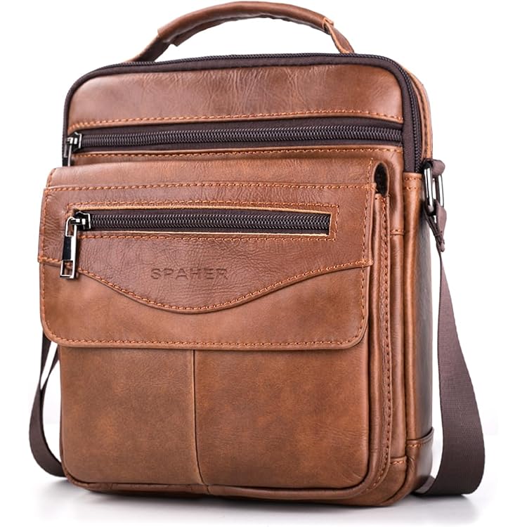 Sac à Bandoulière En Cuir Véritable - Porte-documents, Ordinateur Portable - Style Bureau Et Voyage Unisexe