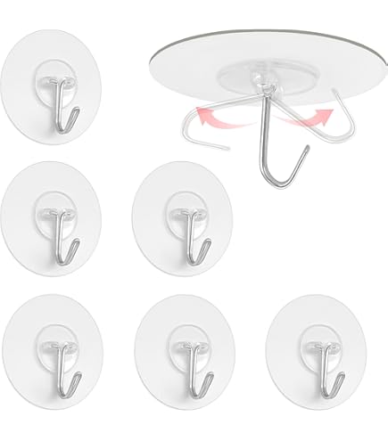 Lot De 30 Crochets Adhésifs Transparents - Portée 10kg, Sans Perçage, Pour Carrelage, Verre, Bois, Cuisine, Salle De Bain - 7