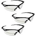 Nemesis Safety Glasses, Black Frame, Clear Lens, pack of 3