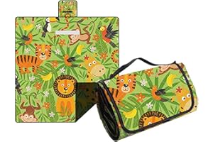 Hayisugal Picknickdecke Sandfrei Stranddecke Wasserdicht Campingdecke Waschbar Strandunterlage Tragbare Picknickdecke Soft für Strand,Picknick,Wandern,Reisen, Löwe, 200 x 200 cm