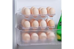 MIDINGCHAI Eier Aufbewahrung Kühlschrank, Eierhalter Kühlschrank, Eierbehälter für Kühlschrank, 3 Layer Kühlschrank Organizer für 24 Eier, Transparent Flip-Eierhalter für Kühlschranktür