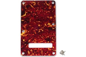 Musiclily 6 Agujeros Placa Trasera Strat Tapa de Trémolo para Fender American/México Standard Stratocaster Estilo Moderno, 4 capas Vintage Tortoise