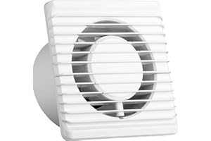 SYSTERM Energy Extractor universal con válvula antirretorno de 100 mm/10 cm de diámetro para baño y cocina, bajo consumo de energía 8 W, funcionamiento silencioso 26 dB y alta eficiencia 93 m3/h.