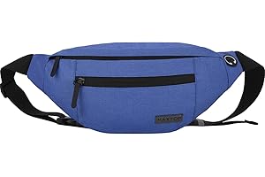 MAXTOP Duża saszetka unisex z uchwytem na kask i 4 kieszeniami na zamek błyskawiczny, regulowany pasek na rower, bieganie, jogging, podróż, trening, jazda na rowerze, fitness, wędrówki