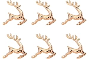 VASTSEA 6 Pezzi Portatovaglioli dell'hotel, Portatovaglioli di Renne Natalizie Portatovaglioli, Elegante Decorazioni da tavolo, Adatto a Festa, Hotel, Matrimonio, Natale(Oro rosa)