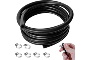 QINGYIWL 6M Tubo Silicone per Auto ID 4mm, OD 8mm, Tubo In Silicone ad Alta Temperatura per Acqua di Raffreddamento, Refrigerante, Sistemi Turbo di Raffreddamento(Nero) ﻿ ﻿ ﻿ ﻿