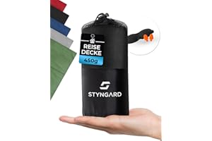 ‎STYNGARD STYNGARD Reisedecke weich - Kuschel Camping Decke warm aus Fleece [450g] - Reisedecke Flugzeug [150 x 200cm] kompaktes Packmaß Modell Copenhagen
