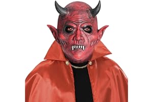 CreepyParty Halloween Teufels Maske Böse Masken Latex Vollkopf Realistische Masken Dämon Unheimlich Kostüm für Karneval Kostüm Geburtstagsfeier