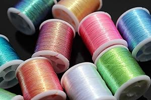 Tigofly 10 pcs colors Pearl Glitter Tinsel 150D Thread 40 yards Fly Fishing Tying Tinsel Line Materials