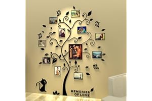 AIVORIUY Adesivi Murali Albero Adesivo da Parete Alberi Farfalla 3D Adesivo Murale Arts Wall Sticker Decorativi Camera da Letto Asili Nido Ufficio Bambini Stanze Soggiorno (L: 144x175cm, Nero)