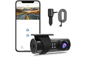 ZHIROAD Dashcam,1080P WiFi Dash CAM Coche, Camara Coche Grabadora con Cable de Alimentación, Supervisión Nocturna, Sensor G, Monitor de Aparcamiento, Grabación de Bucle
