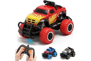 Pup Go Monster Truck fjärrstyrd bil med ljus för barn 3–9 år | robust mini RC bil snabb offroad inomhus utomhus, leksak småbarn jul födelsedagspresent pojke flicka